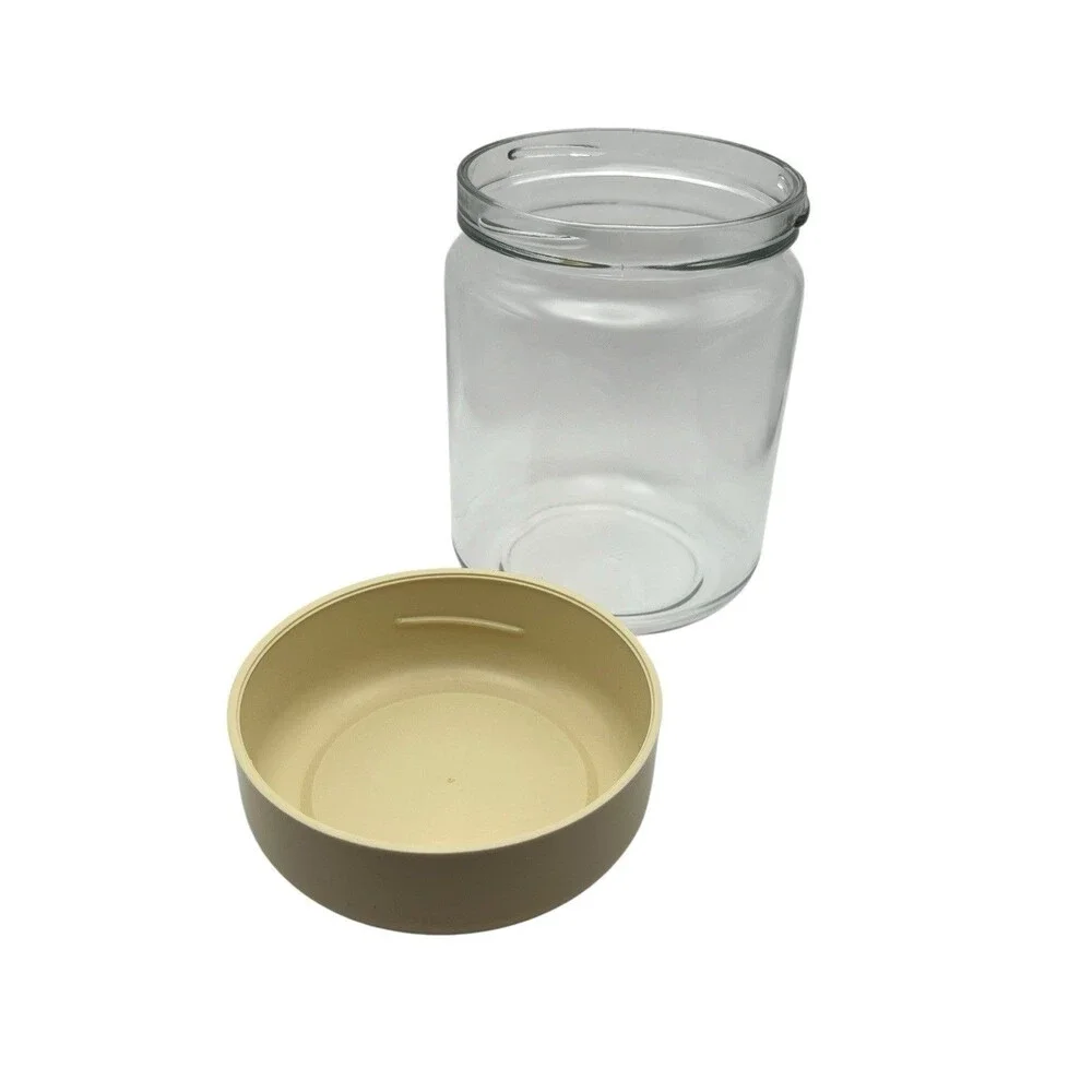 Vintage Gemco Corelle Forever Yours Glass Kitchen Canister Jar Almond Lid USA - Picture 3 of 5